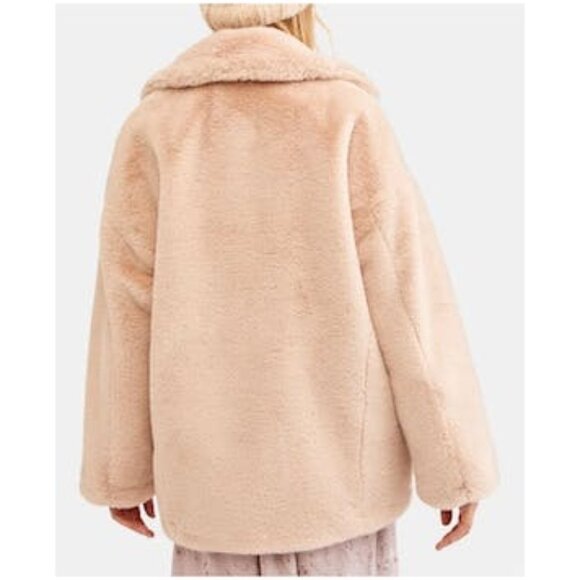 Free People Womens Beige Button Down Jacket Size L